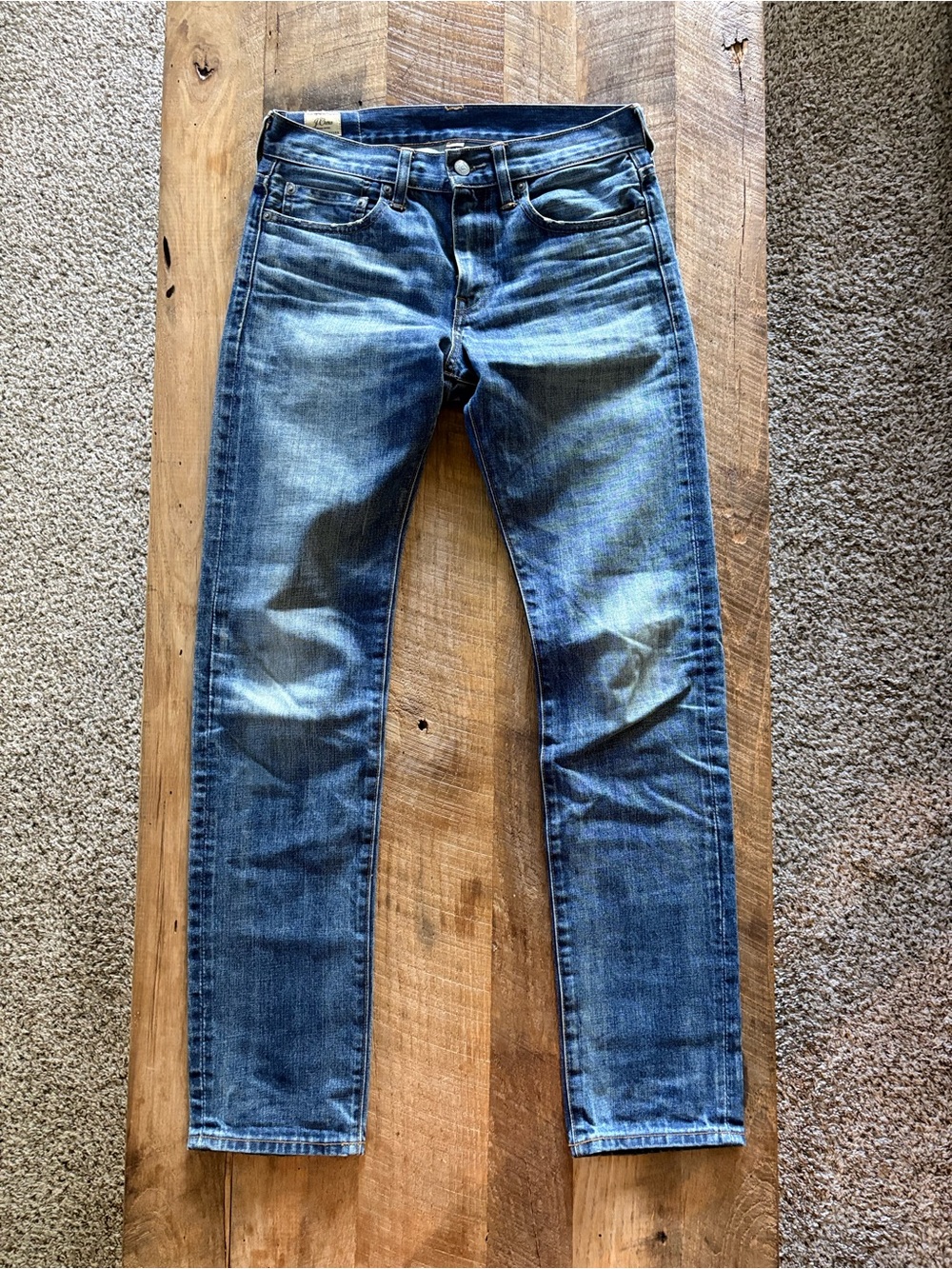 Men’s J Crew 484 Extra Slim Fit Medium Wash Japanese Denim 100% Cotton 28x32